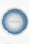 ILARIA.I Dolce Far Niente - Porcelain Appetizer Plate with Writing 6 inch in blue, red, gold