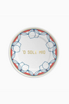 ILARIA.I 'o Sole Mio - Porcelain Small Plate with Writing 6 inch in blue, red, gold