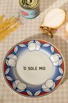 ILARIA.I 'o Sole Mio - Porcelain Appetizer Plate, 8 inch in blue, red, gold
