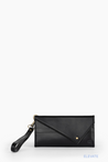 ELEVATE Tri-fold Wallet, Full Grain Leather, Wristlet Strap in Classic Black